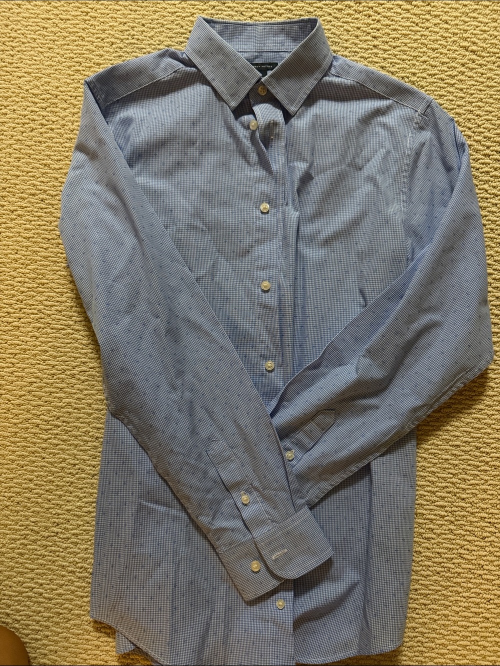 Tommy Hilfiger Boys Blue Micro-Check Dress Shirt size 16